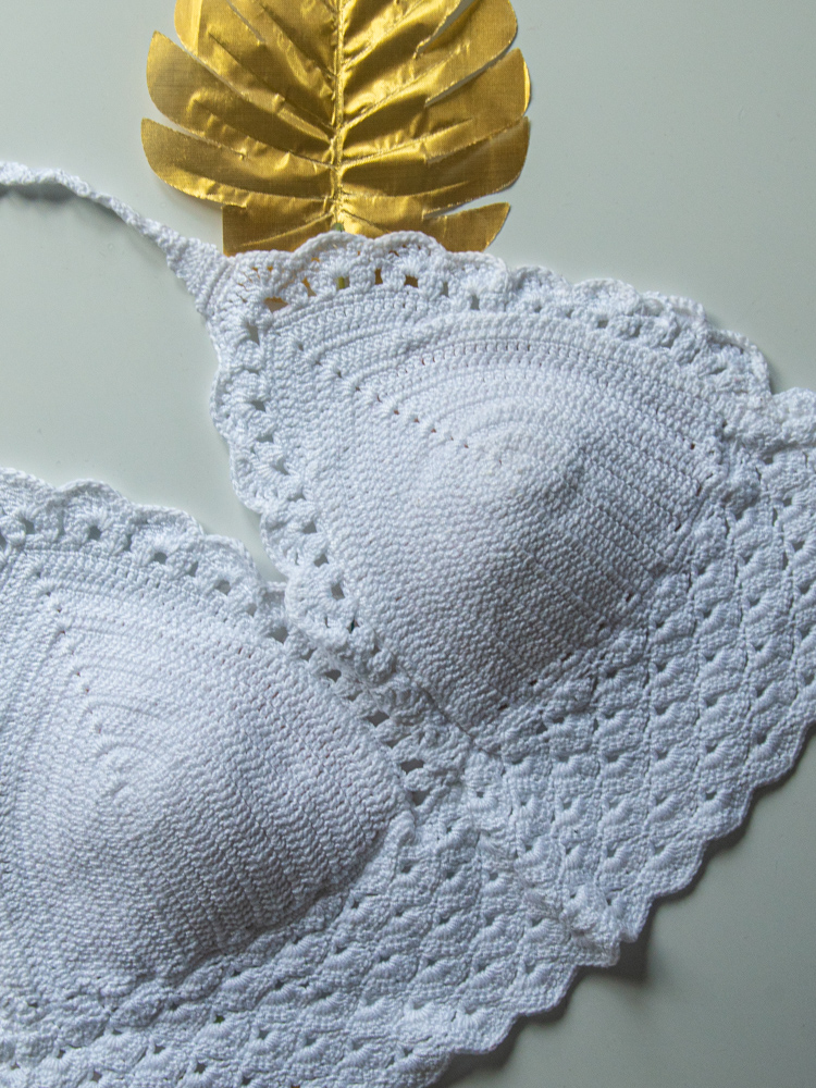 gold crochet top